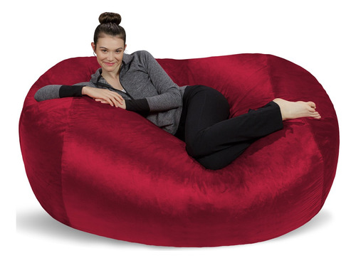 Puf Grande De 6 Pies Sofa Sack Bean Bags, Tela, Cinnabar