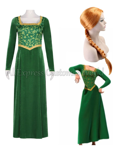 Vestido Verde De Anime Vestido De Princesa Shrek Fiona Para