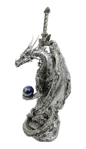 4 Figuras De Dragon Medieval Con Espada De Acero Inoxidable