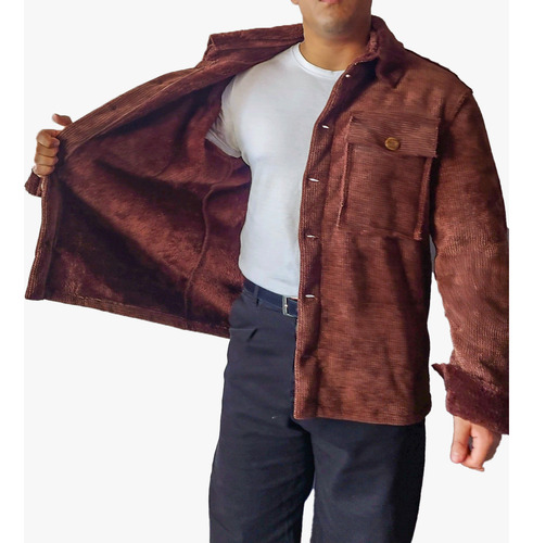 Campera Corderoy Corderito Interior Hombre Camisaco Oversize