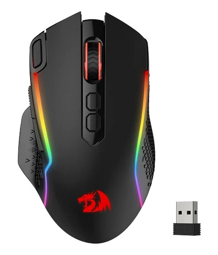 Mouse Gamer Rgb Inalambrico Redragon M810 Taipanpro 10000dpi Color Negro