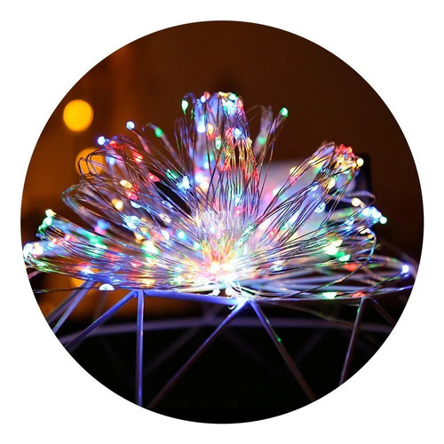 Alambre Luces Led 2 Metros Multicolor Pilas Cr Navidad