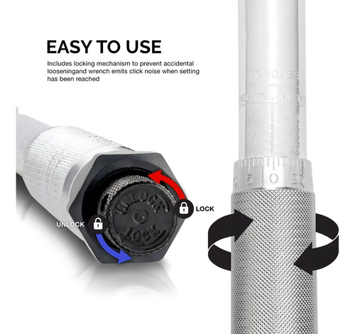 Torquímetro De Trueno Cuadro De 1/4'' Neiko® 20-200 In-lb