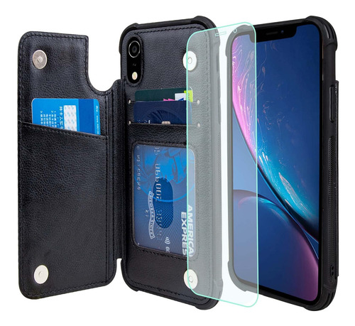 Vanavagy Funda Tipo Cartera Para iPhone XR, Funda De Cuero