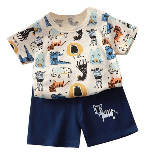 2pcs Verano Trajecito Conjunto Bebé Niño Pantalones Cortos
