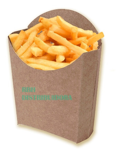 Estuche Papas Fritas Mediana Kraft Biodegradable X50u.