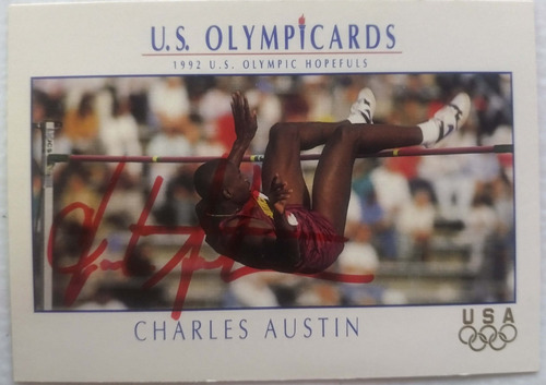 Charles Austin Signed Olympic Card