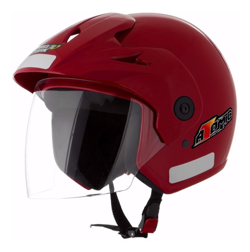 Capacete Moto Atomic Pro Tork 58 Aberto Vermelho