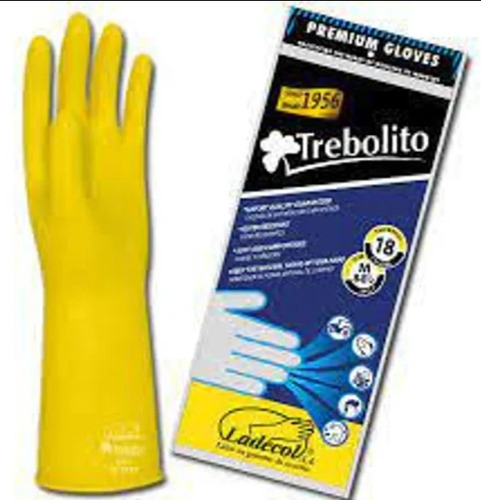 Guante Industrial Latex Antides Trebolito Cal 18  Talla 9