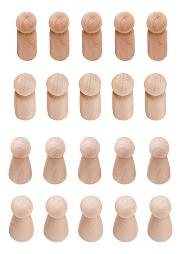 Muñeca De Madera Con Forma De Clavija De Madera Sin Terminar