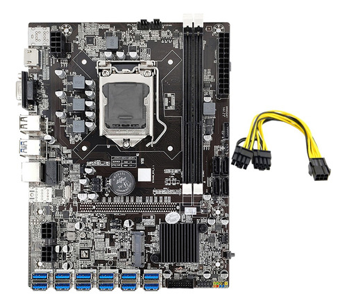 Placa Base Minera B75 Btc, 12 Usb 3.0 A Pcie, 1 Ranura Gpu L