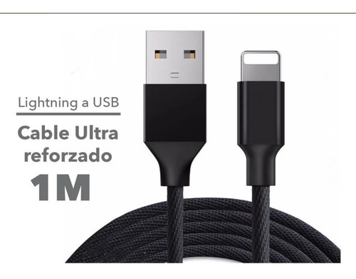 Imagen 2 de 4 de Cable Reforzado Cargador Usb Compatible iPhone iPad