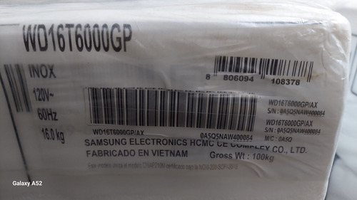 Lavadora Secadora Samsung 16kg Carga Frontal Wd16t6000gp