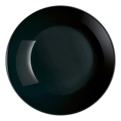 Placa profunda preta pettish preta de vidro temperado Luminarc Diwali de 20 cm
