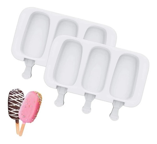 Molde De Silicona X3 Paleta De Helado Palito Freezer Ice Pop