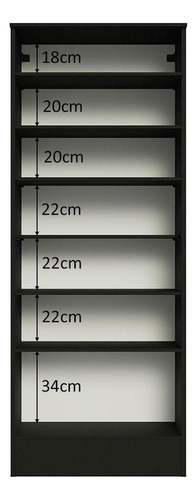 Armário Multiuso 60 Cm 1 Porta Madesa Preto