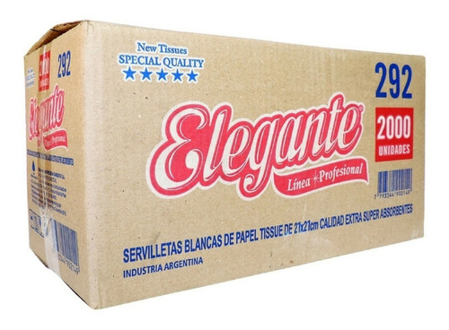 Caja Servilletas 21x21 X 2.000u. Elegante (cod 292)