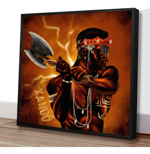 Imagem 2 de 3 de Quadro Decorativo 40x40 - Orixá Candomblé Xango