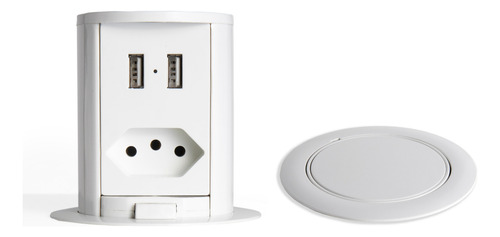 Torre De Tomada Pop Qtmov Mini Totem Com 01 Tomadas 10a Usb
