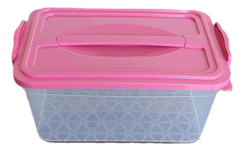 6 Contenedores D 2.5 Litros Rectangulares Citi Hogar Complan Rosa