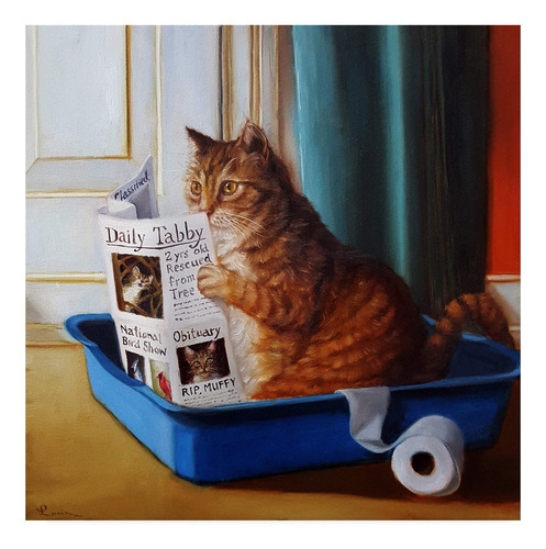 Trademark Fine Art, Trono De Gatito 14x14 De Lucia Hefferna