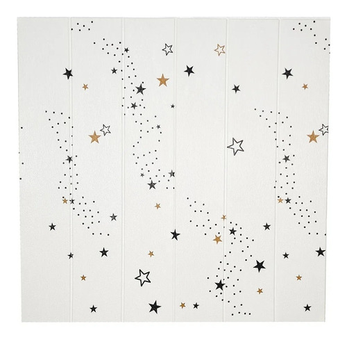 Painel Placa 3d Estilo Estrelas Branca Espuma Adesiva 77 X70