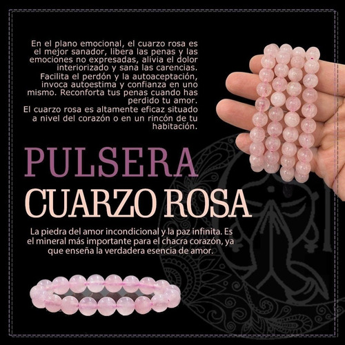 Pulsera De Cuarzo Rosado Piedra Natural
