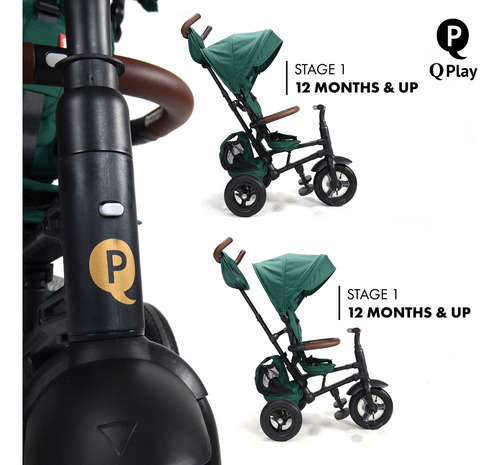 Cochecito De Triciclo Para Niños Pequeños Qplay Rito Premium
