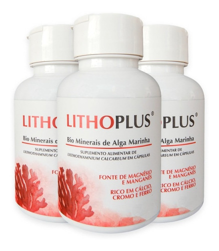 Suplemento De Bio Cálcio Bio Minerais Lithothamnium Kit 3 Un