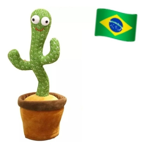 Imagem 1 de 7 de Cacto Falante Repete Voz Toca Música Dança Brinquedo Pelucia