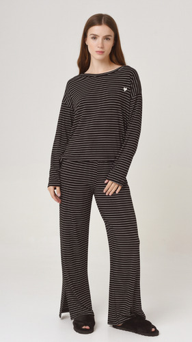 Pijama De Mujer Rayas Conjunto Básico