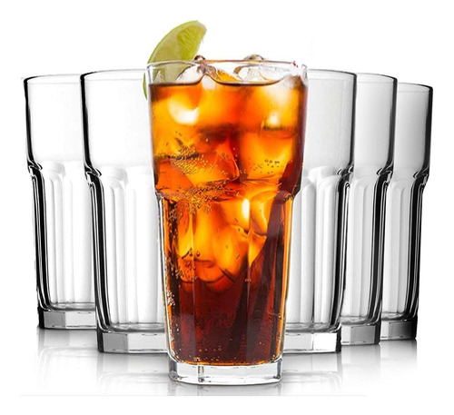 Set X6 Vaso Alto P/ Refresco Havana En Vidrio 380ml Citinova