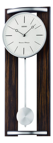 Reloj De Pared Seiko Qxh078b Péndulo Madera 60cm Estructura Café Oscuro Fondo Blanco