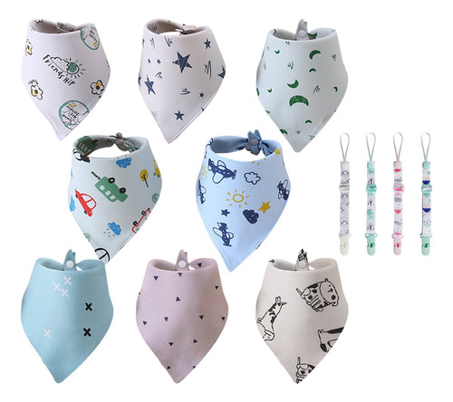 8 Piezas Baberos Suaves Y Absorbentes Para Bebés,bandanas