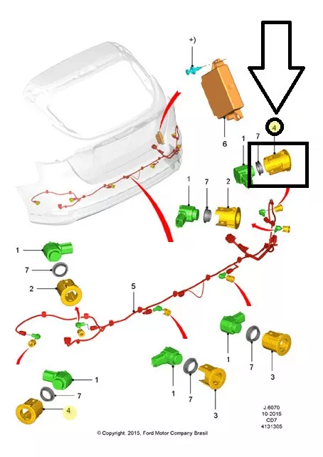 Primeira imagem para pesquisa de suporte sensor estacionamento ford