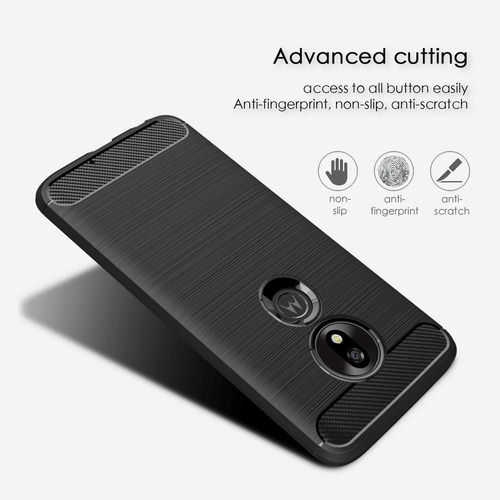 Funda Protector Slim Case Para Celular Moto G7 Power Negro Lisa