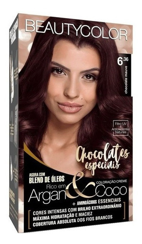 Kit Tintura Beautycolor  Coloração Beautycolor tom chocolate mauve x 45g