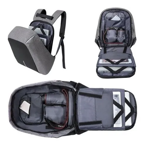 Mochila Anti Robo Impermeable Porta Notebook Con Salida Usb Para Conectar Smartphone Y Power Bank Nuevo Modelo Calidad Violeta