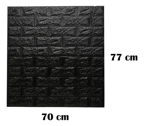 Painel 3d Tijolo Branco Aprova De Água 77x70 Cor Preto