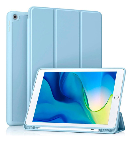 Funda Smart Case Para iPad 9na 10.2 7gen 8gen 9gen Celeste