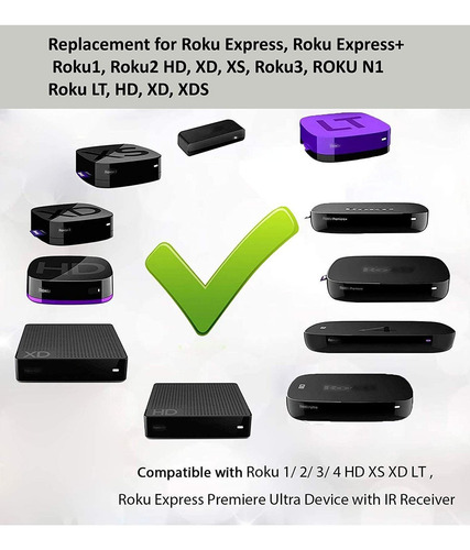 Mando A Distancia Reemplazado Párrafo Roku 1 2 3 4 Hd Lt Xs