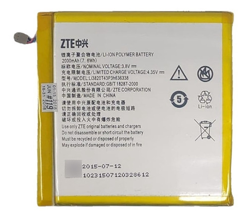 Batería Para Celular Zte Original Alta Potencia Pila Nueva