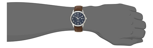 Reloj Para Hombre Timex Tw2p75900, 38mm Pulso En Cuero Color de la correa Marrón Color del bisel Plateado Color del fondo Azul