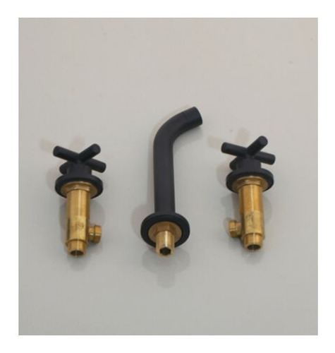 Imagen 4 de 4 de Llave Grifería Lavamanos Pared Negro Mate Modernas Vintage