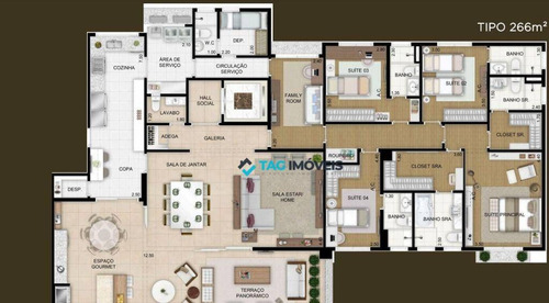Imagem 5 de 8 de Belíssimo Apartamento Á Venda, 266 M² Por R$ 5.500.000 - Perdizes - São Paulo/sp - Ap2479