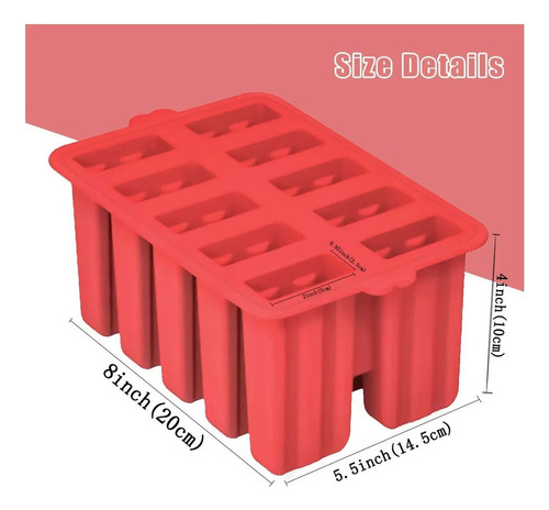 Silicona Helado Helado Paletas Maker 10 Cavidades Casero Pop