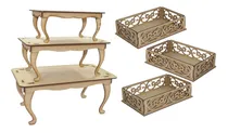 Comprar 3 Mesas Tipo Vintage  + 3 Bandejas Florales! Candy Bar