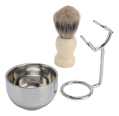 Juego De Brochas De Afeitar Con Soporte De Acero Inoxidable,