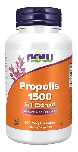 Própolis Abelha 1500 Now Foods Extract 300mg 100 Veg Caps Sabor Sem sabor