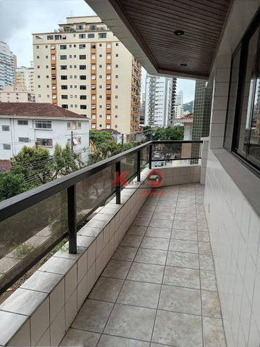 Apartamento Com 3 Dormitórios À Venda, 189 M² Por R$ 890.000,00 - Gonzaga - Santos/sp - Ap10139